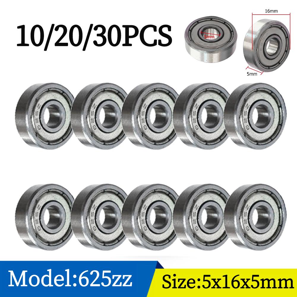 

10pcs Miniature Ball Bearing 5x16x5mm 625ZZ Small Bearing Deep Groove Silent Small Bearing Carbon Steel for Skateboard Scooter 10PCS