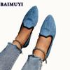 Chain Flats Shoes Women Canvas Casual Sneaker Loafers Cowboy Pointed Toe Shallow Autumn 2024 Trend Walking Dress Zapatos Mujer