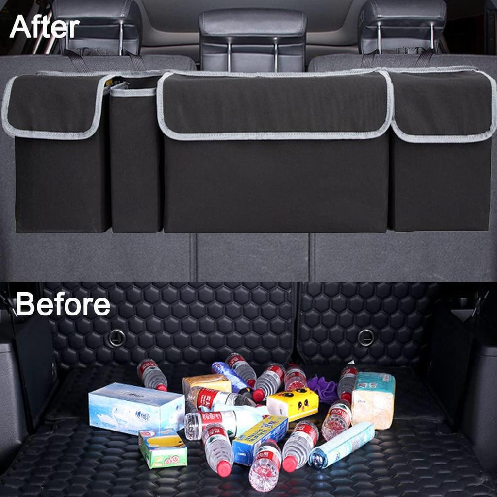 Car Trunk Organizer, Backseat Hanging Organizer With 4 Large Storage Bag-Car Seat For SUV,Trunk,Space Saving Expert
