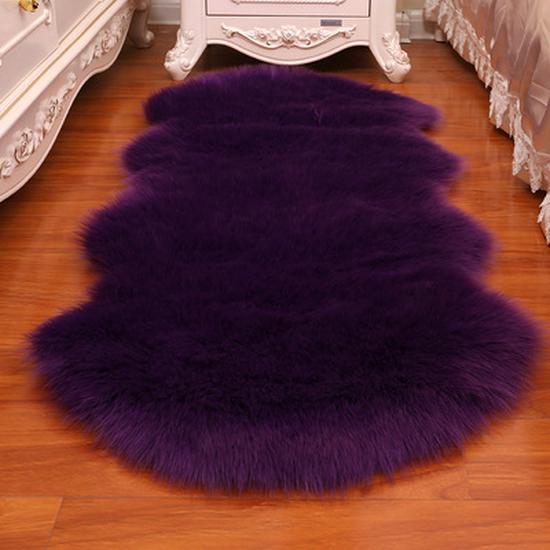 European Imitation Wool Plush Carpet - Gray and White