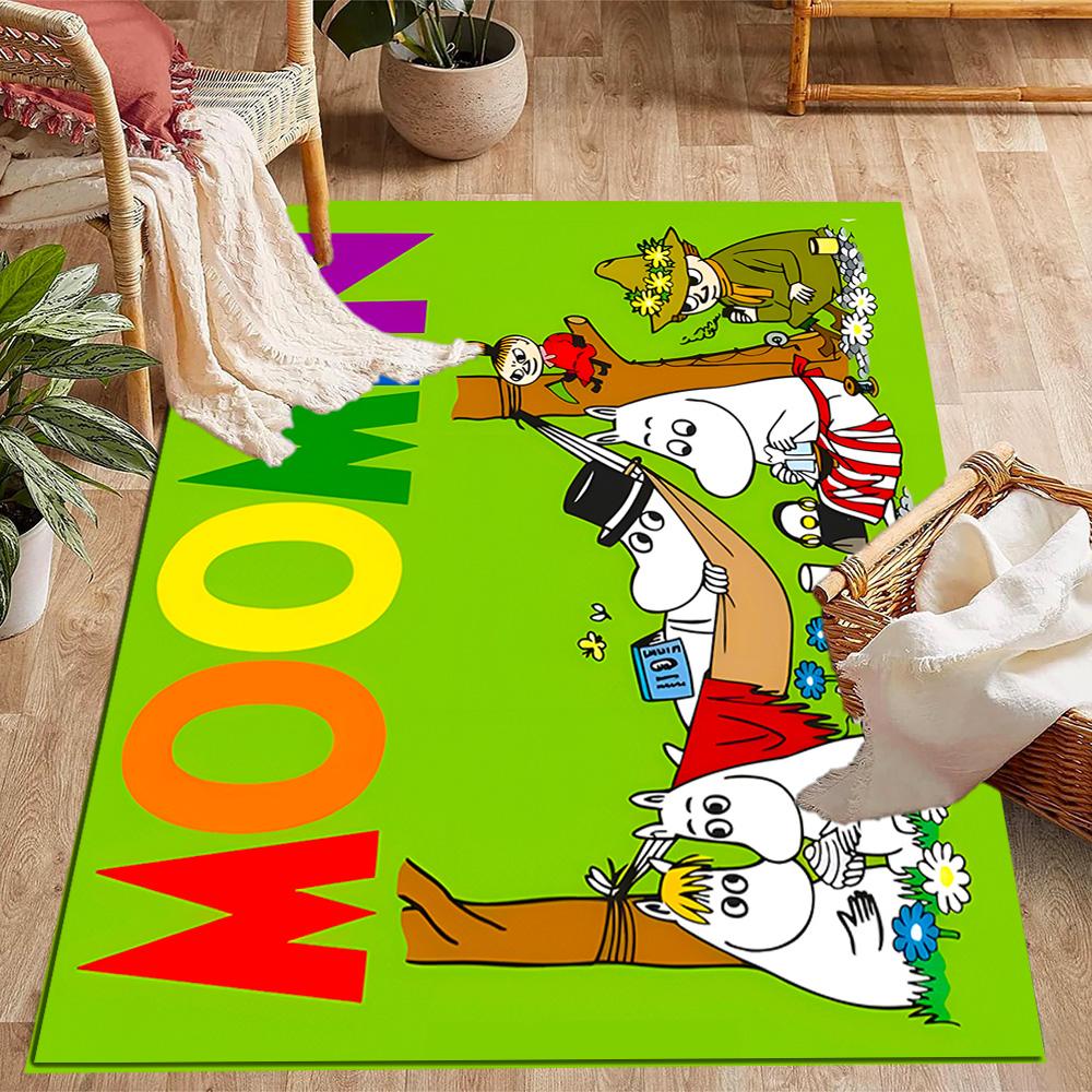 Tappeti Antiscivolo a Tema Avventura della Famiglia Moomin - Arredamento per la Casa in Poliestere, Adatti per Camere da Letto, Soggiorni, Ingressi, Studi e Decorazioni