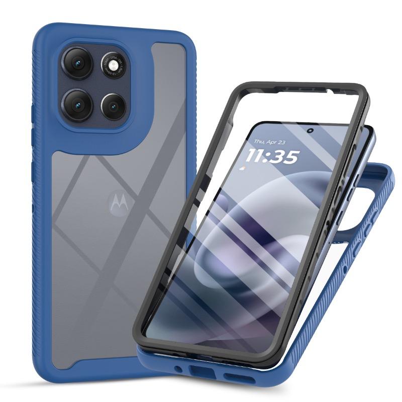 Soft TPU Frame Clear Case for Motorola G86 G56 G15 G05 G35 G55 G54 G84 G24 G14 G04S G53 G23 G13 Built in Screen Protector Cover