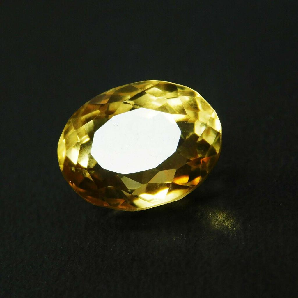 Faceted 10.65 Ct Topaz Ring Size AA++ Yellow Oval Cut 15 Mm Loose Gemstone A-440