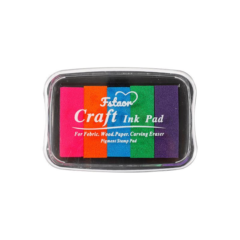 5color Gradient Color Ink Pad Portable Durable for DIY Handbook Invitations Invitations Decorate Children's Finger Painting