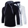 Men Hoodie Contrast Colors Drawstring Casual Long Sleeve Slim Pullover Autumn Hoodie for Daily Wear
