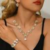 Bridal Wedding Dress Evening Dress Necklace Earrings Bracelet Three-Piece Set With Jewelry Collarbone Chain Women'S Jewelry Set