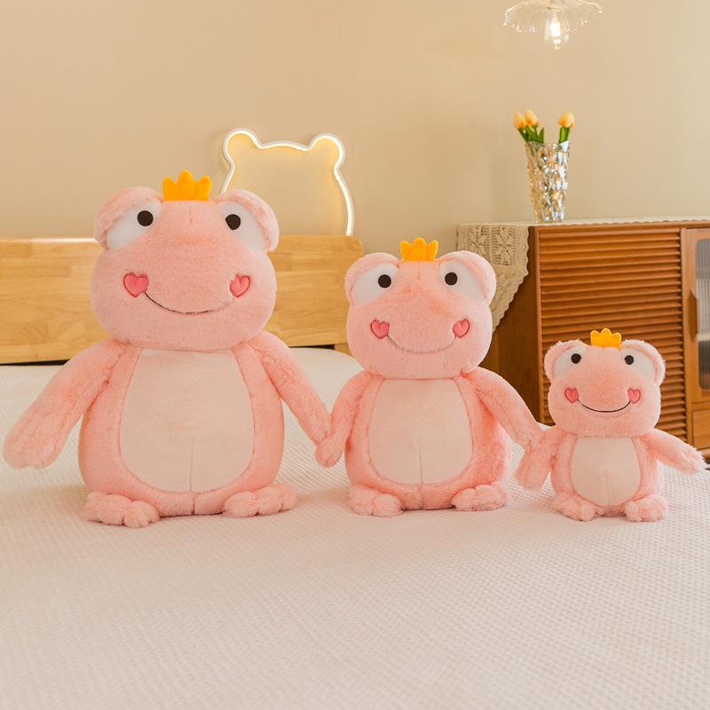 45cm Crown Frog Plush Toy Soft Stuffed Pillow Magic Expression Animal The Cute Frog Animal Plush Doll Birthday Gifts For Kids