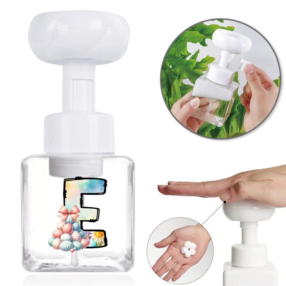 250ml Square Flower Foam Bottle 2026 Soccer Refillable Lotion Container Leakproof Travel Pump Bottle for Skincare Sports Fan Gif