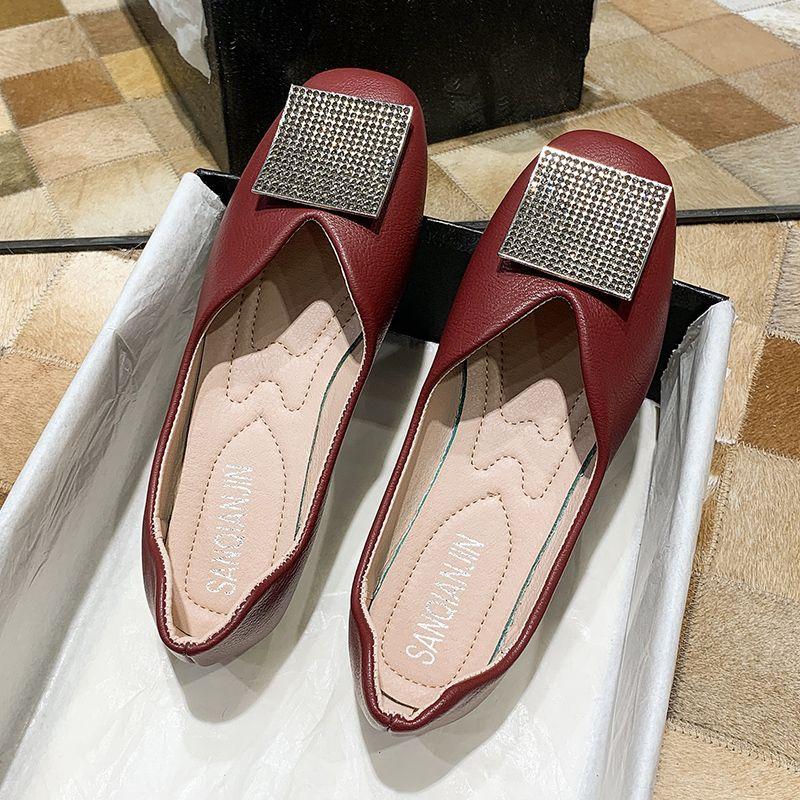 

Fashion Woman Flats Slip-on Office Shoes for Women Diamond Square Toe Promotion Offer Stylish Wholesale Shoe Chic and Elegant Spring Y2k 35