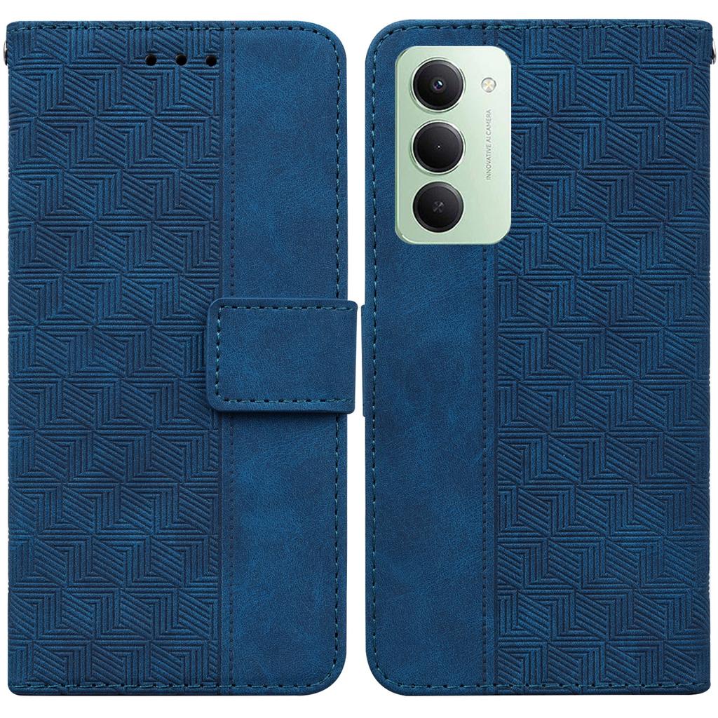 For Xiaomi Redmi 15 5G (Global) (169mm) Case Geometry Pattern Leather Wallet Phone Cover with Wrist Strap