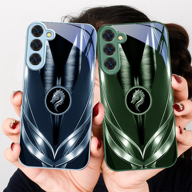 Golden dragon pattern gray For Samsung S26 S22 S8 9 10 S20 Ultra S21 Pro S22 Plus S23 FE S24Ultra S25 Edge S24+ Glass Phone Case