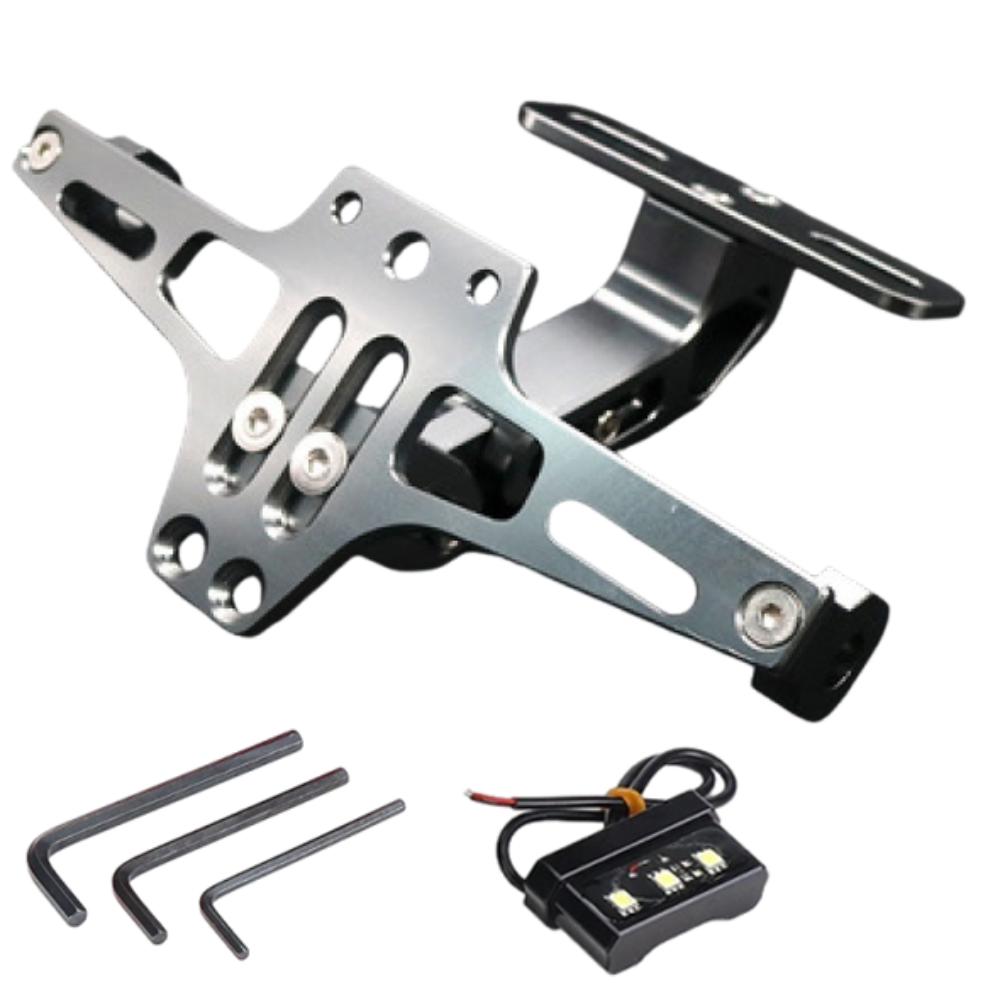 Adjustable License Plate Bracket Aluminum Zinc Zinc Alloy Turn Signal LED Lamp Holder  Motorbike Parts