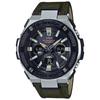 Casio G-SHOCK G-STEEL Men's Analog-Digital Watch Tough Solar GST-S330AC-3A Green Cloth & Tough Leather Band 200m WR