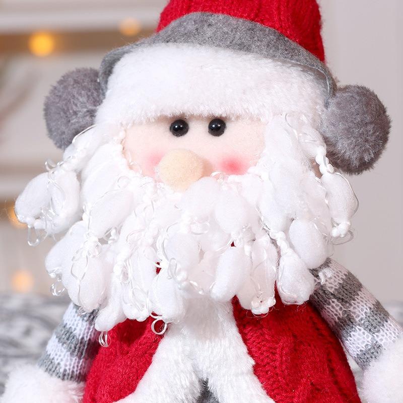 New Christmas Doll Decorations Christmas Knitted Long-legged Sitting Doll Old Man Snowman Elk Tabletop Ornament