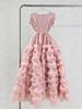 Elegant French Ruffle Waist-Cinching Patchwork Pleated Cake Skirt with Lace-Up Detail