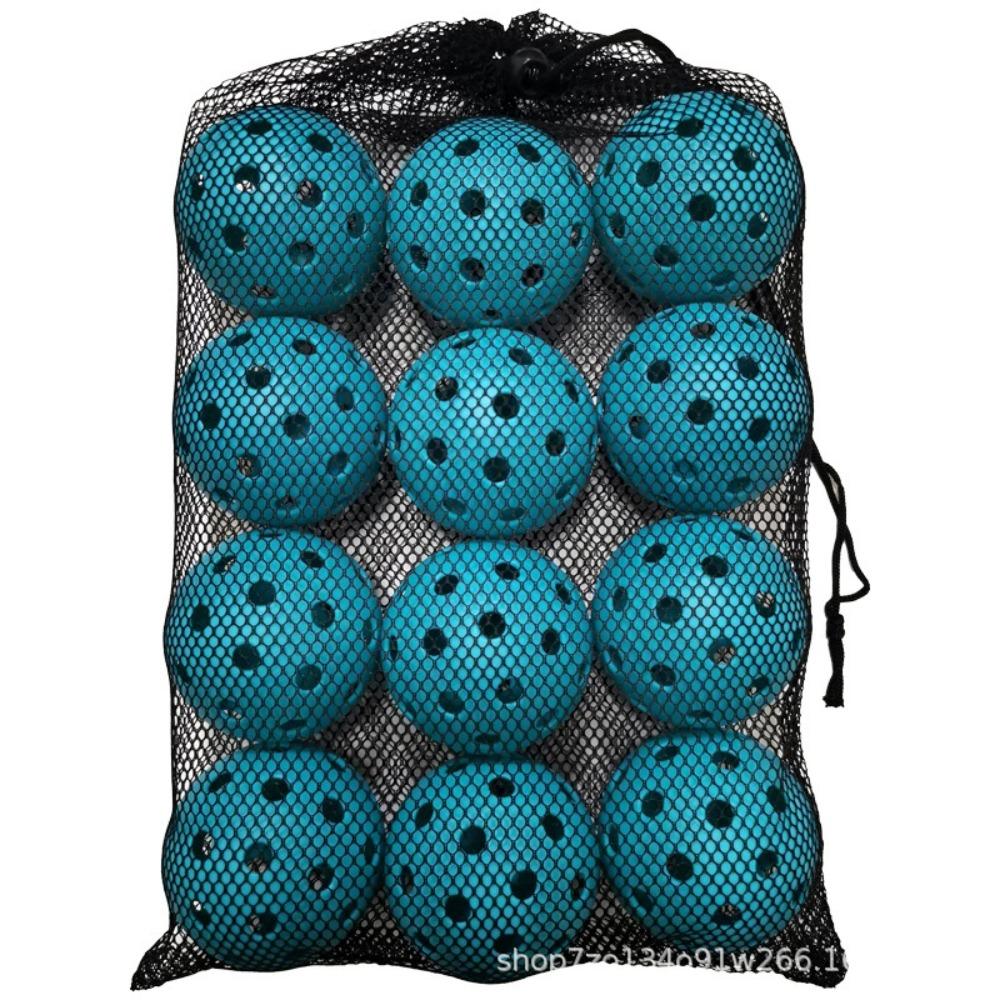 

Professional 74MM Pickleball Plastic 40 Holes Competition Pickleball woth Black Mesh Bag Durable Sports Ball Training синій
