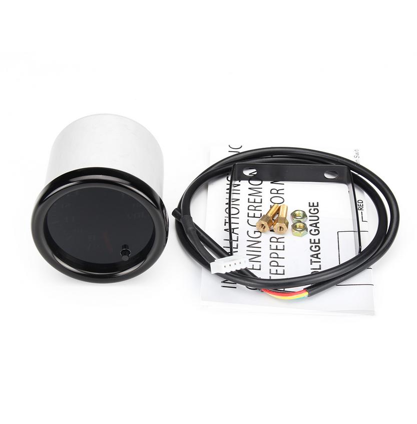 12V Universal 2" 52mm Auto Volt Voltage Gauge Meter 7 Color LED Display Tinted F