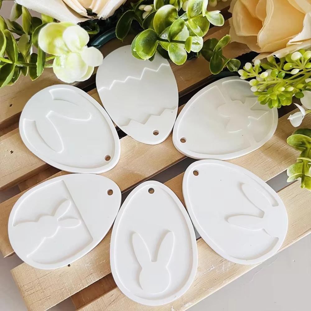 Cartoon Easter Bunny Pendant Mold Cute Drop Glue Plaster Mold  Happy Easter Decor