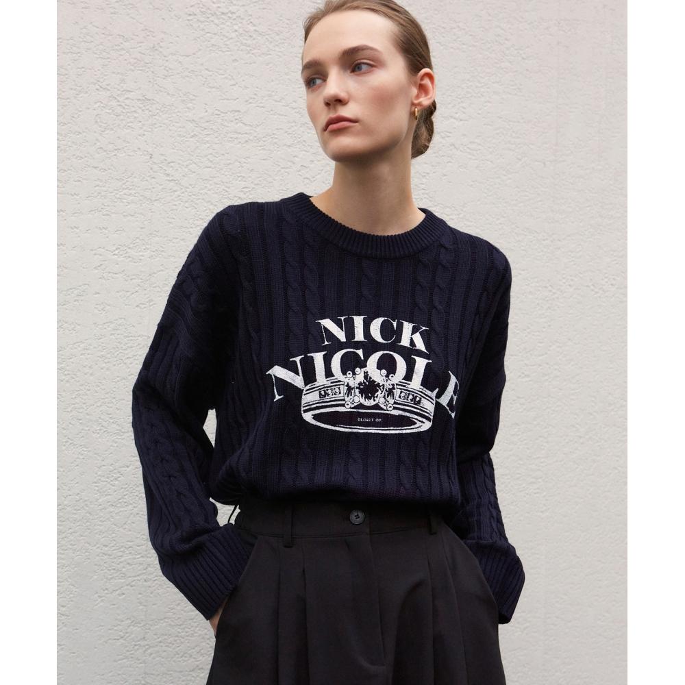 

NICK&NICOLE NICOLE RING CABLE KNIT_NAVY