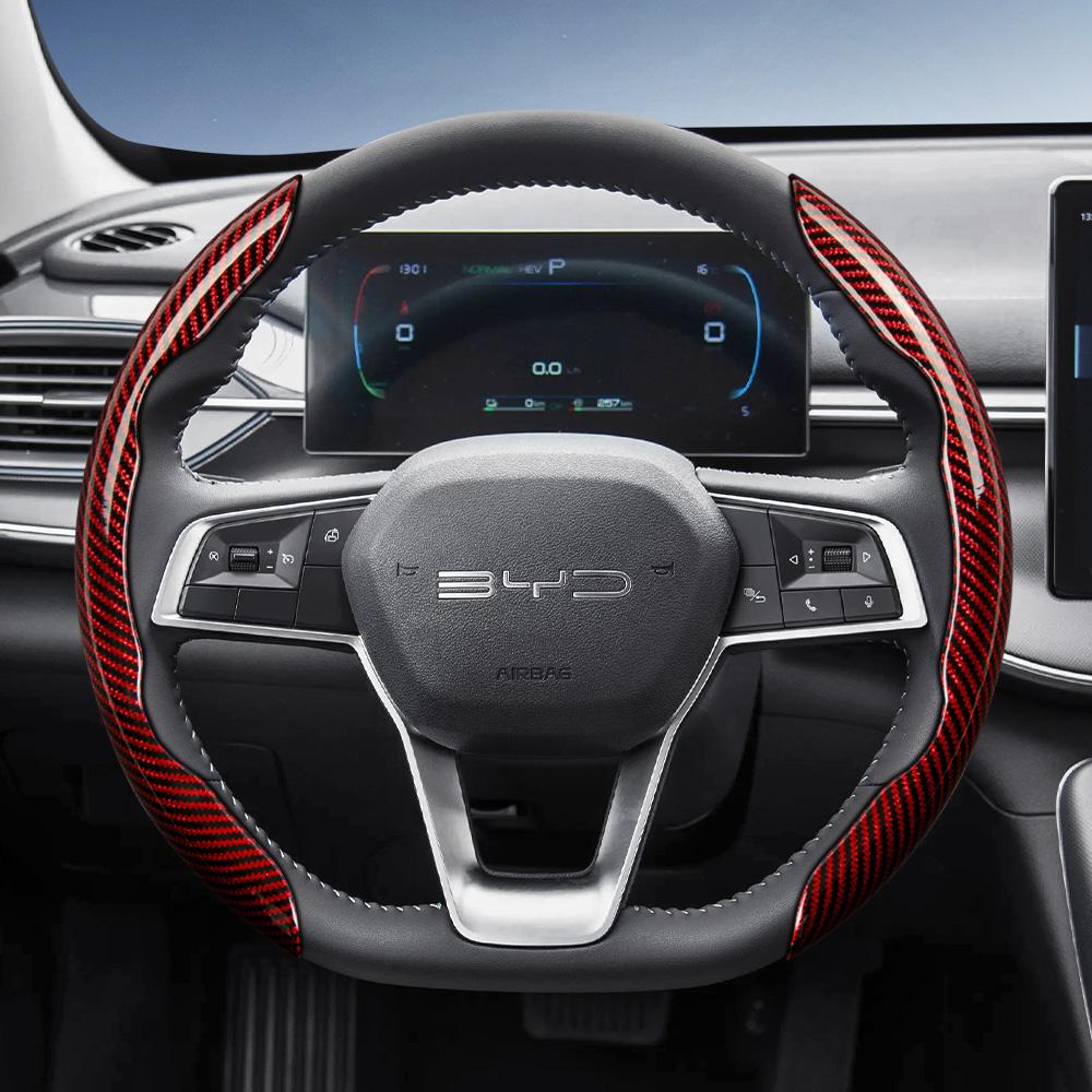 Suitable for Byd Carbon Fiber Texture Steering Wheel Cover with Segmented Quick-Release Design, Durable, for Atto 3 2 Dolphin Seal Sealion Han Song Qi