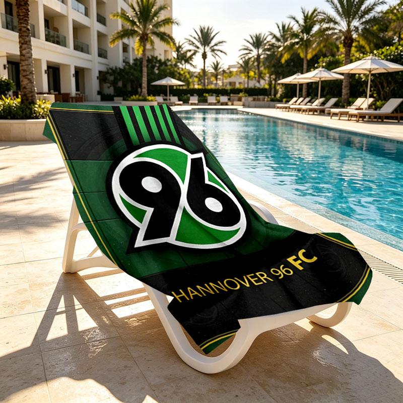 Hannover 96 Football Print Beach Towel Design, Soft, Lightweight. for Home Bathroom, Spa, Pool, Yoga, Surfing, Camping, Gift for Family, Friend