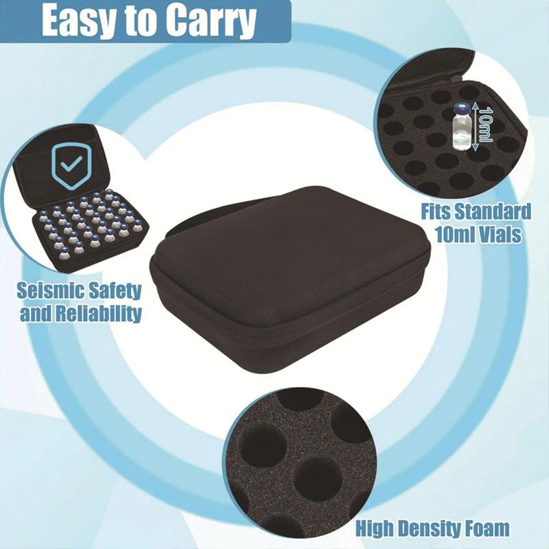 30/60 Slots 10ml Insulin Vial Storage Box with Mesh Bag for Organizing Small Injection Vials Portable Samll Bottle Carrying Case