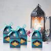 10Pcs Eid Gift Box with Ribbon Bow Candy Treats Goodies Chocolates Cookie Storage Box Festival Paper Party Favors Present Packing Box