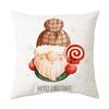 Printed Christmas Cushion Cover Cartoon Santa Claus  Tree Pillowcase Happy New Year Home  Gift Izable