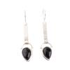 Black Tourmaline Gemstone 925 Sterling Silver Jewelry Handmade Earrings 2.3" EE-166-31