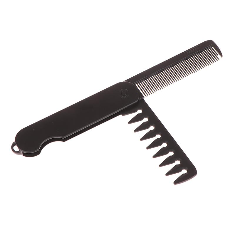 Multifuncional Pocket Folding Combs Plastic Wide Tooth Oil Head Comb Beard Combing Barber Hair Clipper Comb Salon Styling Tools