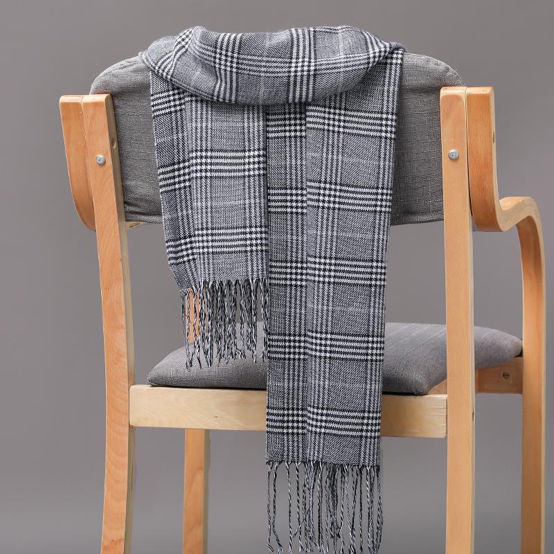 180*35cm new  Men Scarf Women With Tassel Color Lattice Cashmere muffler Thinker Autumn Warm Female Shawl Long Couple