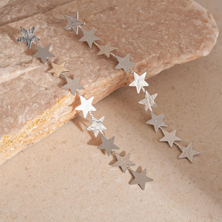 New Unique Metal Five-Pointed Star Tassel Earrings for Women Korean Style Personality Drop Earrings Charm Jewelry Accessories