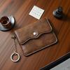 Retro 4-card Slot Card Bag Compact and Portable with Keychain Attached Making Travel More Convenient