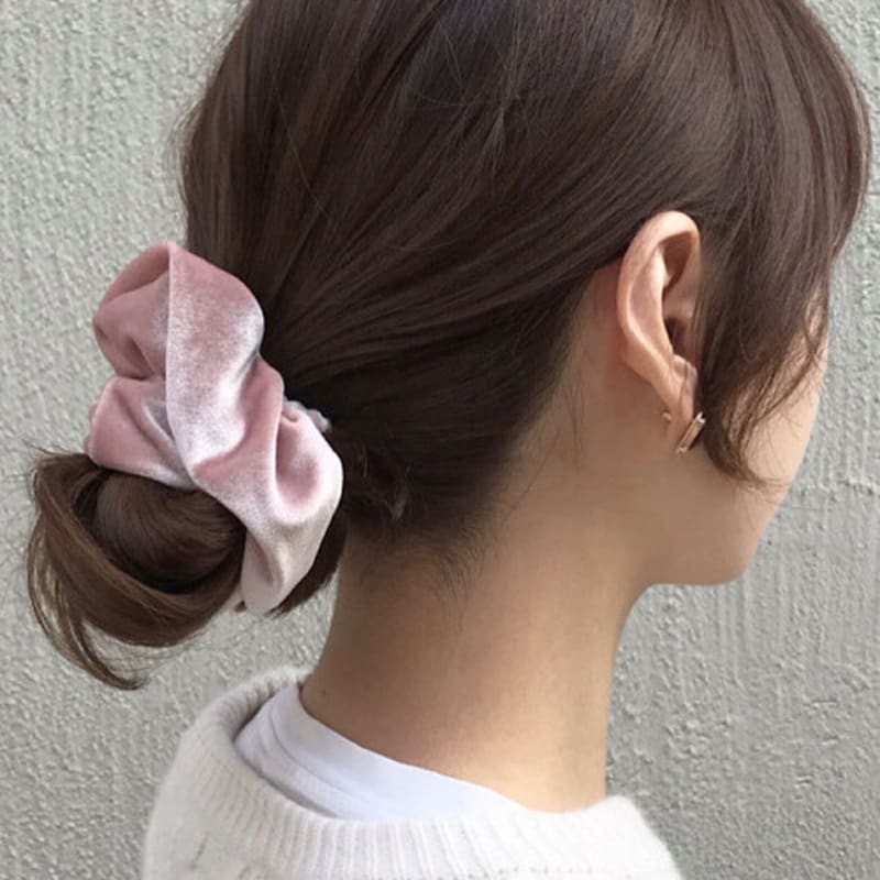 Oar Vintage Velvet Volume Scrunchie[Pink]