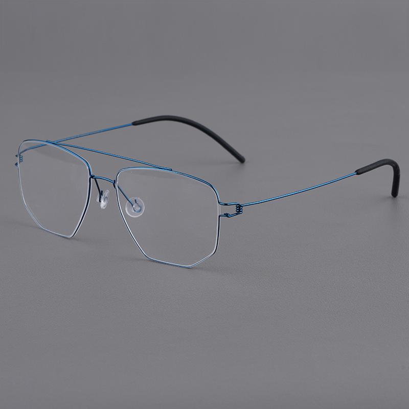 Denmark Men Double Beam Glasses Frame EDWIN Fashion Square Titanium Ultralight Eyeglasses Women Screwless Business Retro Eyewear