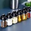 Moisture-Proof Glass Seasoning Bottle Set with Spoon Lid and Oil Brush