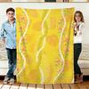 Tropical Leaf and Flower Flannel Blanket Soft Cozy Throws Napping Travel Use