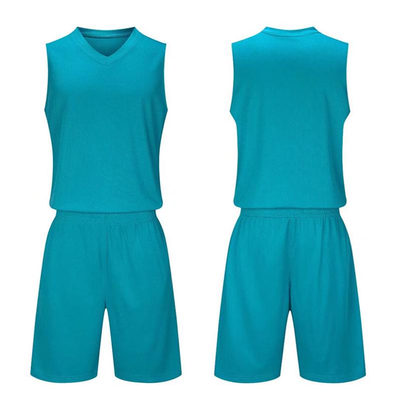 Solid color basketball jersey set Men's and children's adult light board competition training team jersey Quick-drying sweat-absorbing breathable 