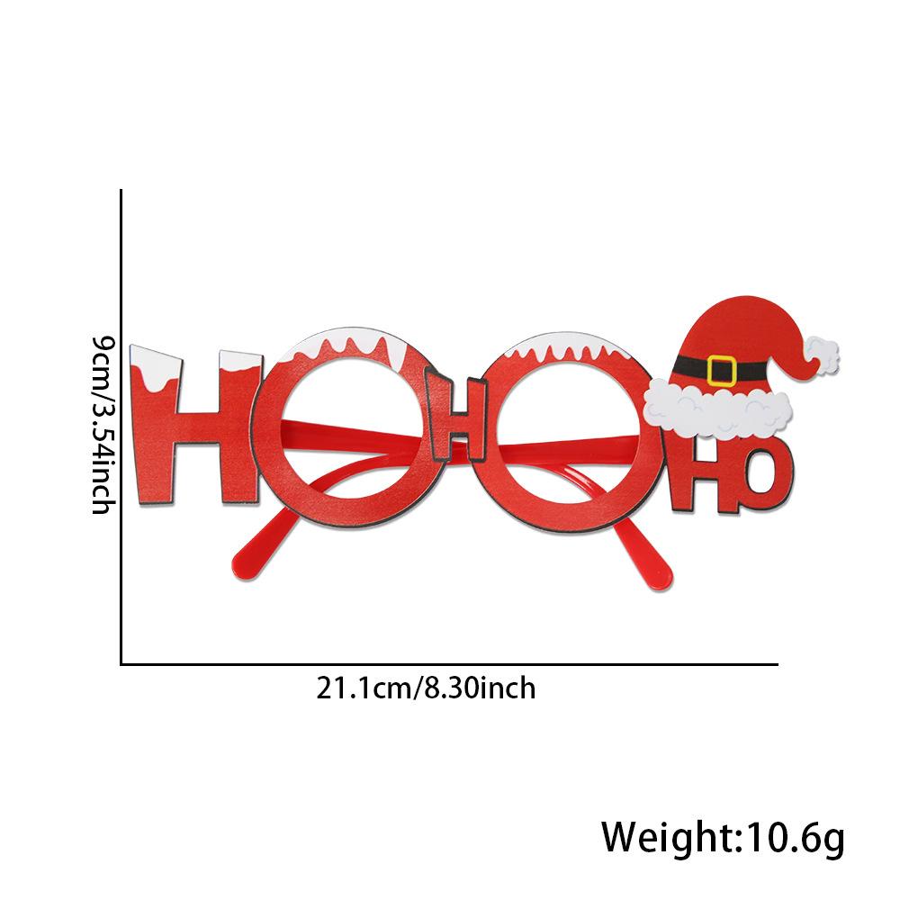 Christmas Decorations Party Glasses, Cartoon Elk Santa Snowflake Frame, Christmas Party Photo Booth Props