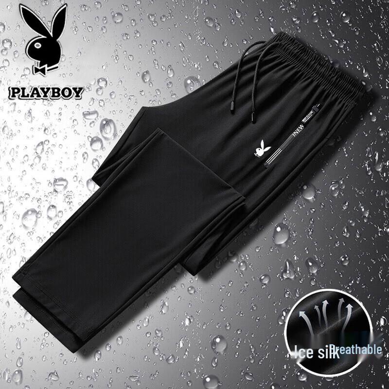 PLAYBOY Men s Summer Ice Silk Casual Pants 5XL