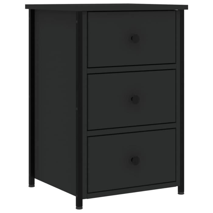 VidaXL Table de chevet noir 40x36x60 cm bois d’ingénierie 825993