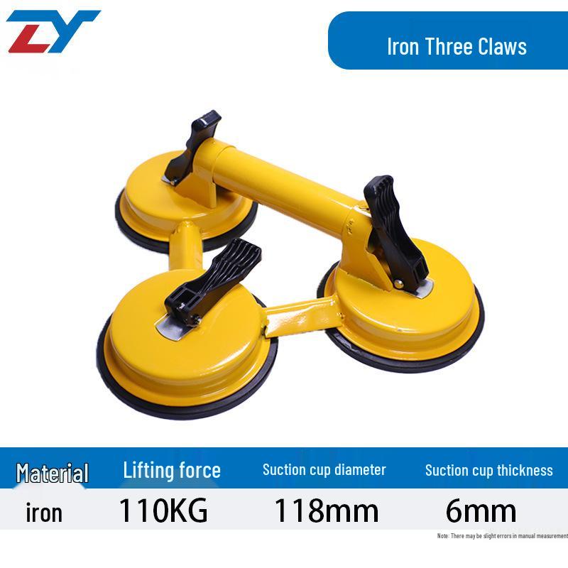 Heavy-Duty Double/Triple-Claw Iron Suction Lifter for Glass and Tile