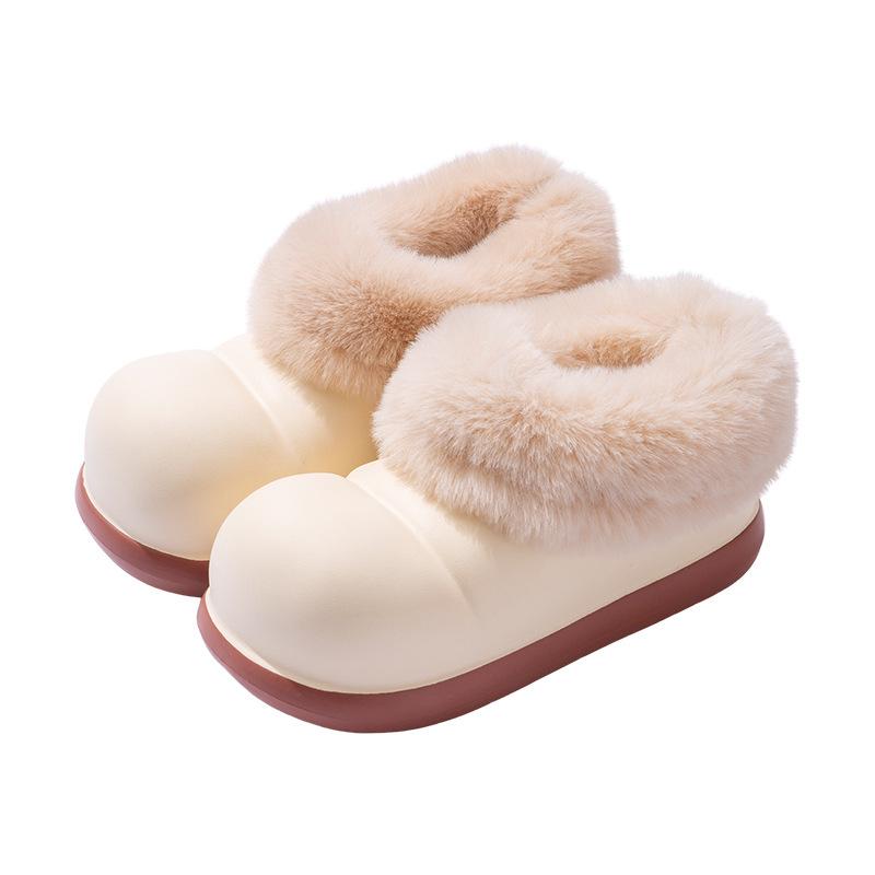 2025 Kuschelige Wasserdichte Baumwoll-Hausschuhe für Mädchen: Winter mit Samtfutter, dicke Sohle, für den Außenbereich