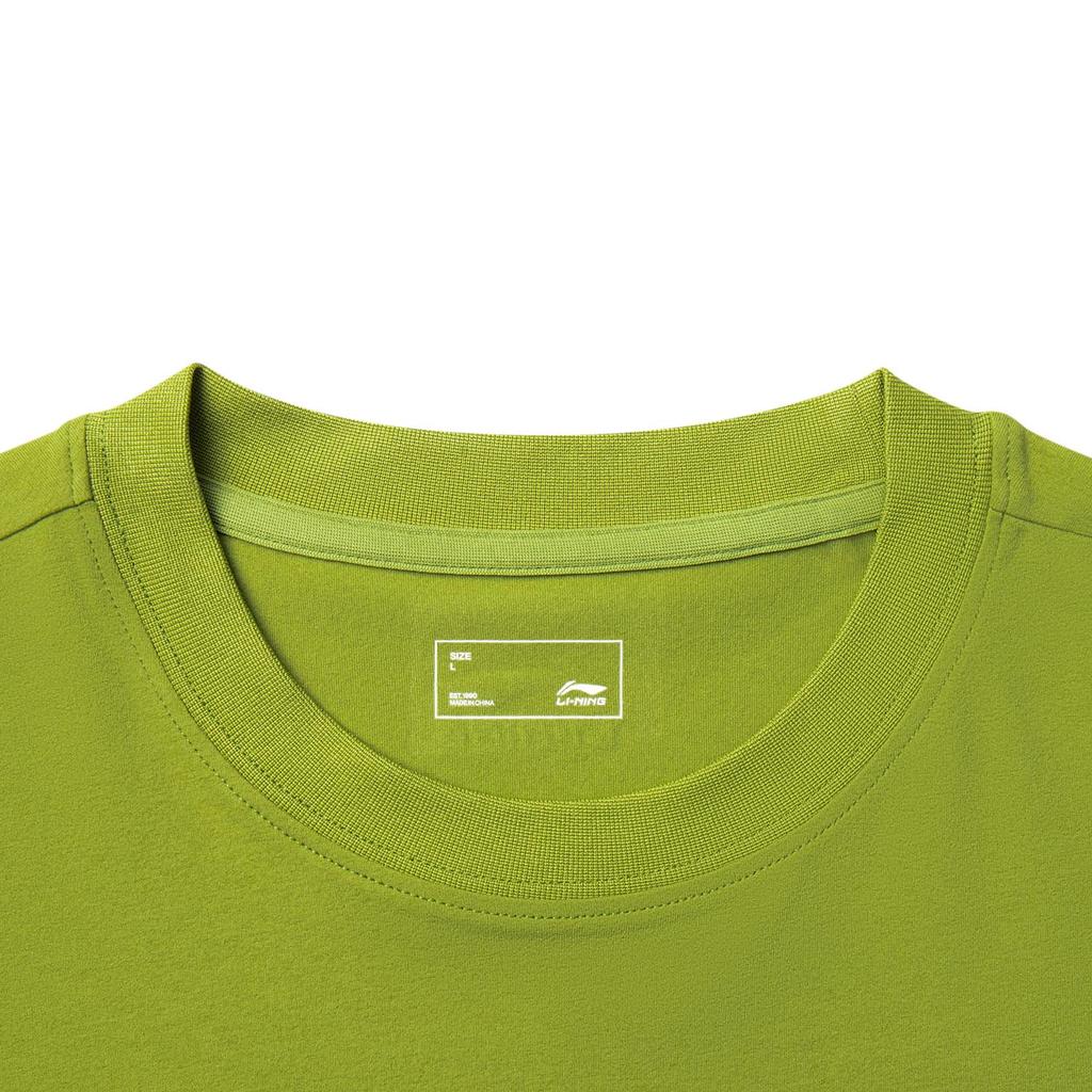 Li-Ning Comfortable Versatile Printed Short Sleeve T-Shirt Men Tops Grasshopper-Green AHSV271-3