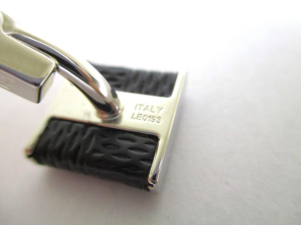 Authentic LOUIS VUITTON Damier Graphite Steel Black Leather Cufflinks Cuffs #9686  Seller Refurbished