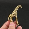 Creative Animal Solid Brass Giraffe Small Statue Desktop Ornament Figurines Miniatures Decorations Crafts Home Decor Accessories