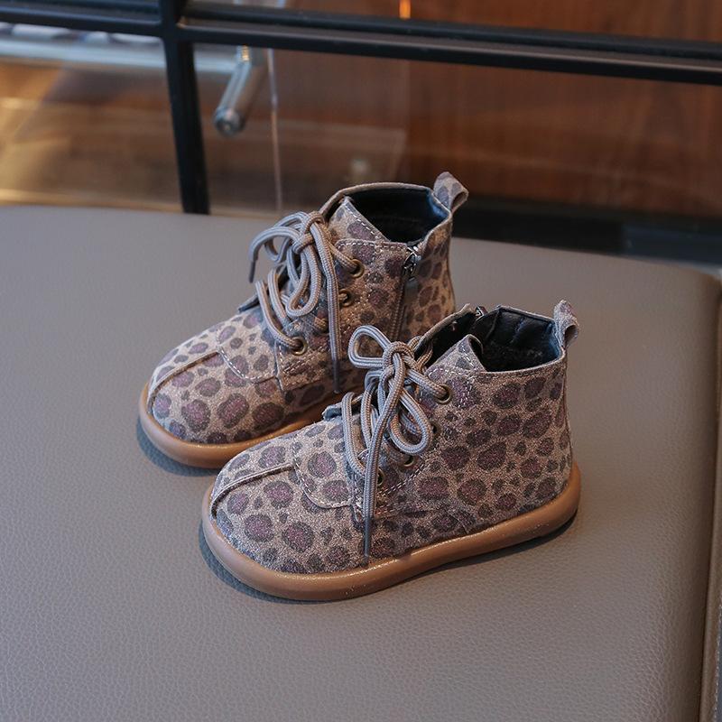 Winter Toddlers Platform Ankle Boots Retro Polka Dot Printed Kids Fashion Boots for Girls Outdoor Shorts Children Cotton Boots