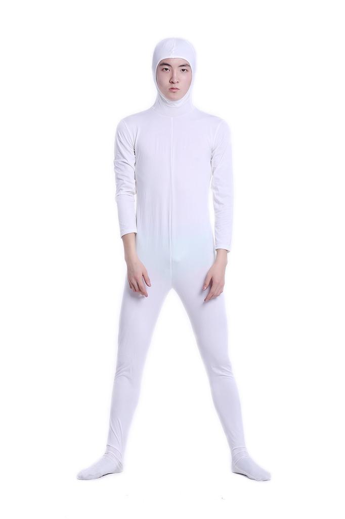 Omoshiro Club Zentai XXS Fits 120cm To 130cm Open Kigurumi Costume, Full-Body Suit, White, Children's Size, Tall, Face, (SS03-2H)
