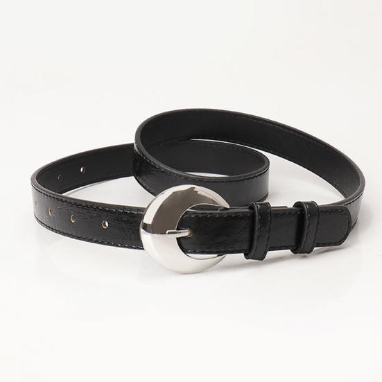 Women Belt Adjustable Length Imitation Leather Waistband with Alloy Buckle Dresses Shirts Tops Waist Belt