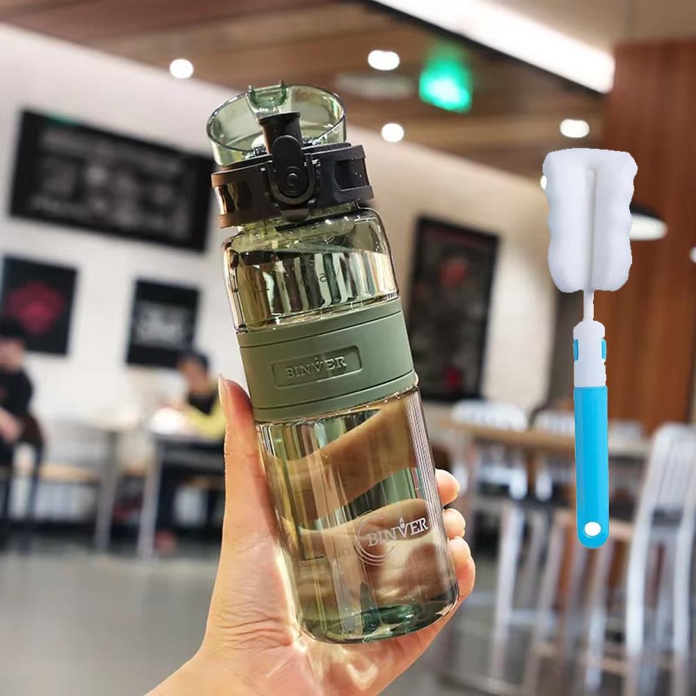 500ml Sports Water Bottle Portable Leak-proof Plastic Drinkware With Tea Filter Tour Gym Outdoor Sports Cup BPA Free